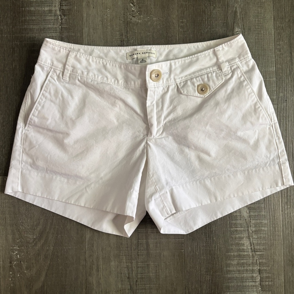 Banana Republic White Cotton Jean Shorts